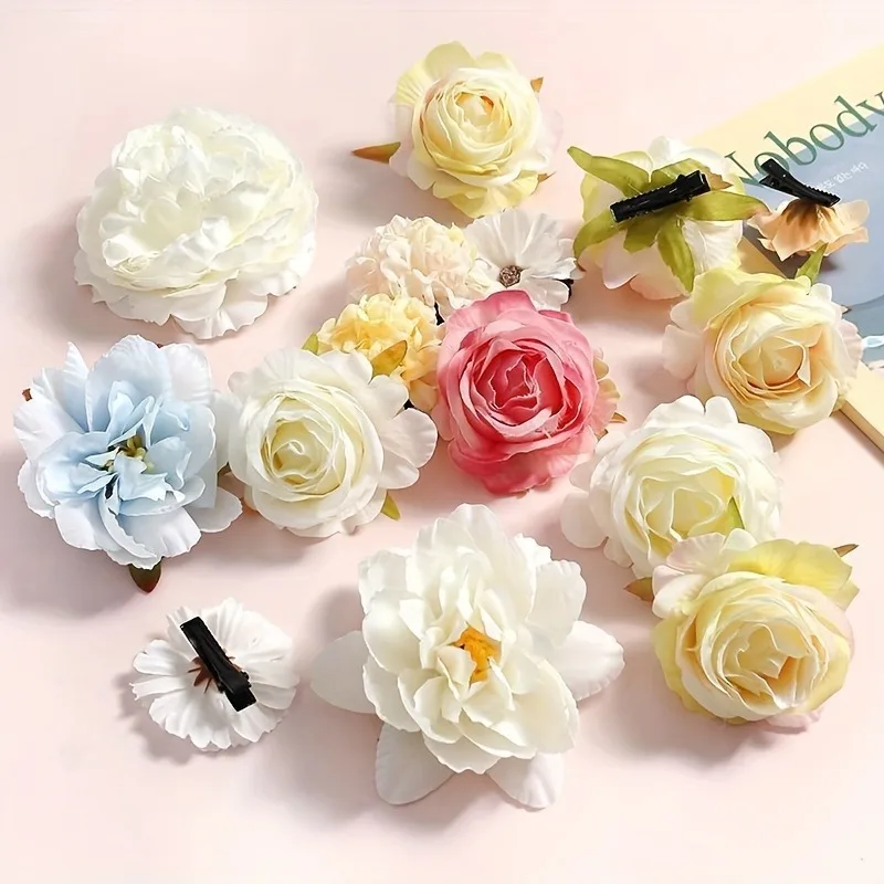 Mixed Rose Artificial Flowers Head Fake Flowers for Home Decor Wedding Decoration DIY Crafts Gifts Ornament Garland Accessories