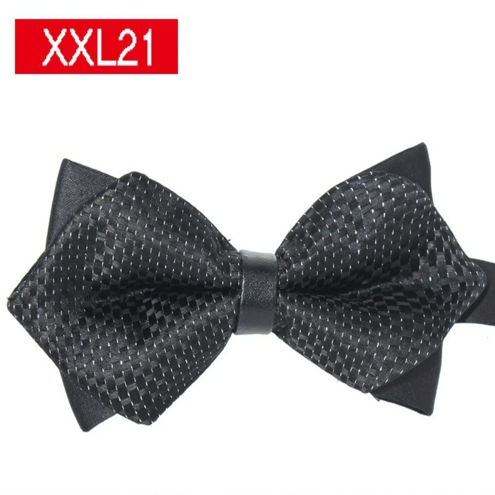 Ikepeibao Polyester Checked Dots Paisley Black Men Casual Paisley Bow ties Neckwear