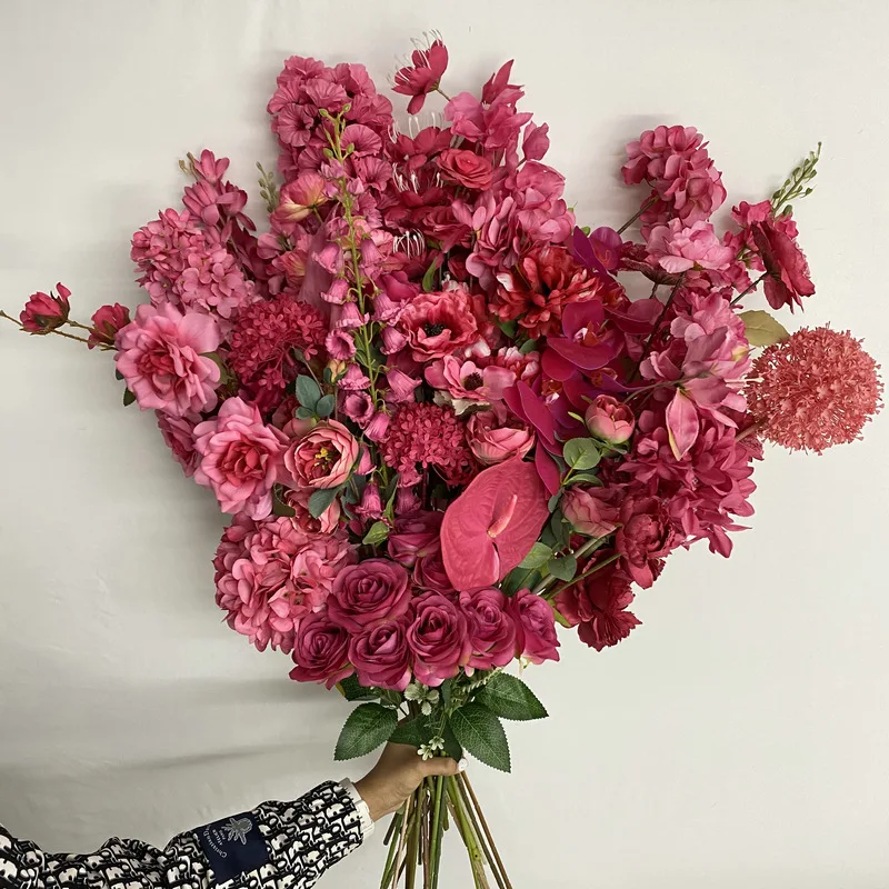 

Red Artificial Flowers for Outdoor Indoor Garden Home Decoration Faux Flower Simulation Fake Silk Florals for Wedding Decor