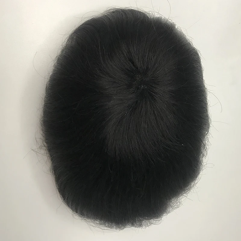 남성용 Toupee 100% 진짜 인모 레이스 및 Npu 가발, 호주 모세관 보형물, 6 인치 인도 모발 교체 시스템