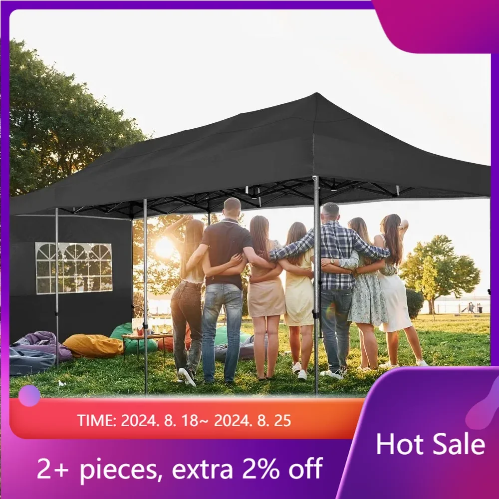 

Outdoor Tents for Wedding Parties 10x30 Pop Up Heavy Duty Canopy With 8 Sidewalls Waterproof Commercial Pop Up Party Tent Canopy