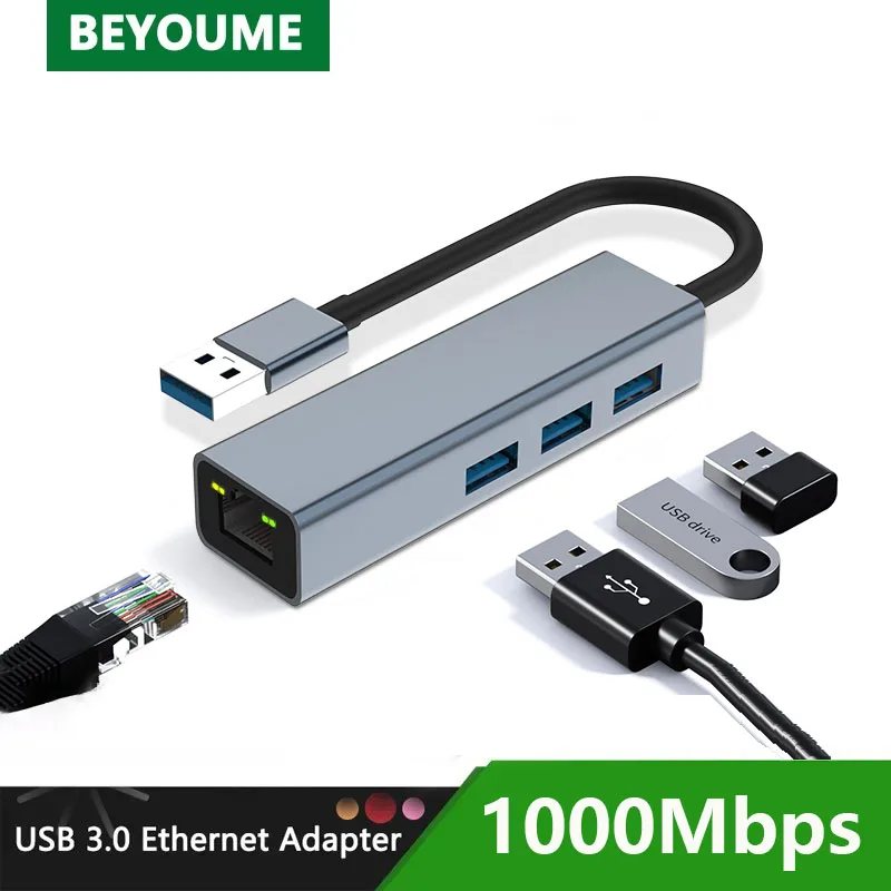 Scheda di rete cablata USB Gigabit 2 in 1 100/1000Mbps RJ45 adattatore Lan Ethernet per Notebook MacBook Xiaomi Mi Box Nintendo Switch