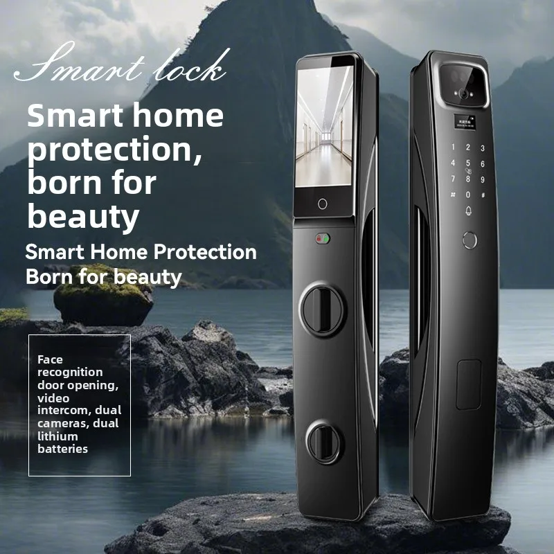 Graffiti cross-border 3D facial recognition smart lock visual cat eye automatic anti-theft door password lock palm vein fingerpr