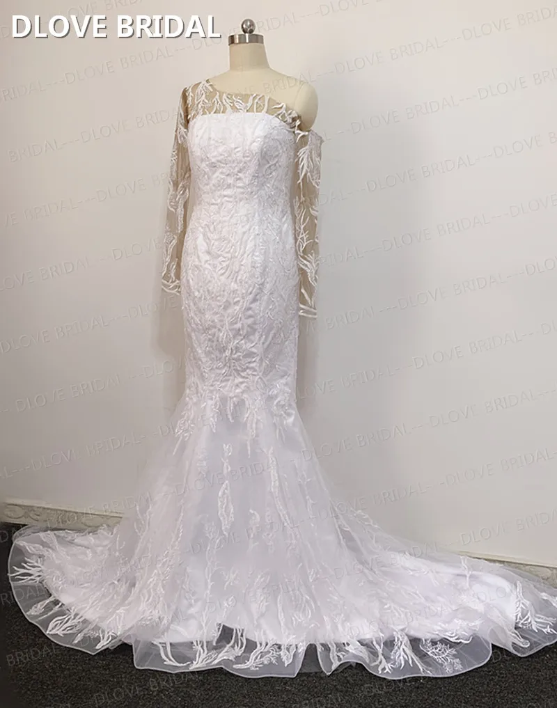 Vestido de novia de un hombro, con cuentas de encaje, hecho a medida, de fábrica