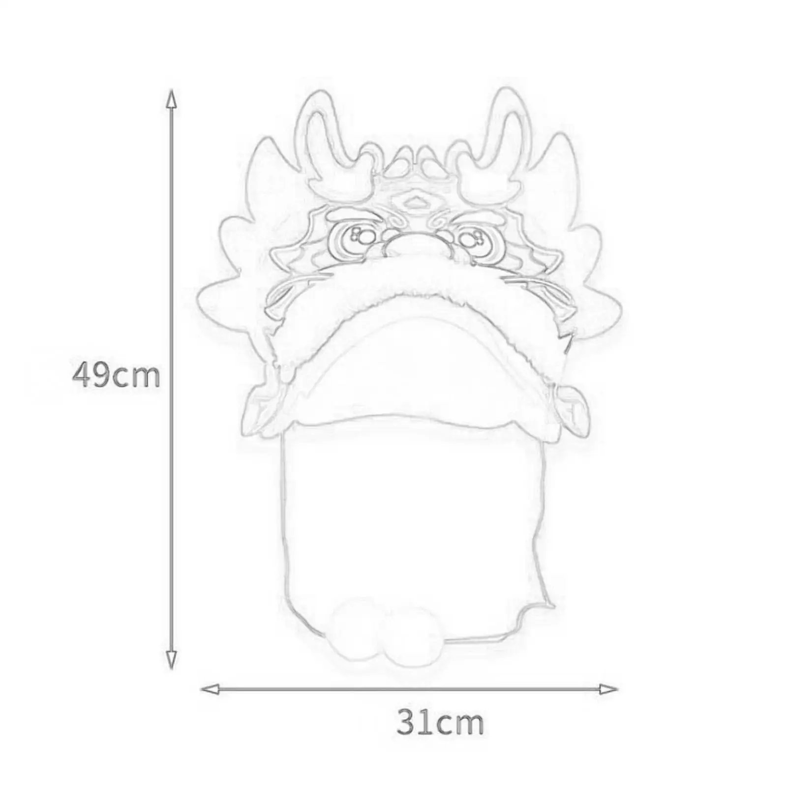 السنة الصينية الجديدة التنين قبعة DIY الحرفية زخرفة التنين قبعة لطيف الحيوان قبعة الأبعاد رأس التنين قبعة سنة التنين DIY قبعة