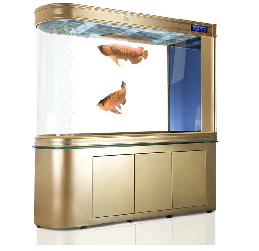 aCustomized Large Transparent Cube Acrylic Aquarium Fish tank Glass Bullet Front Fish tank Aquarium