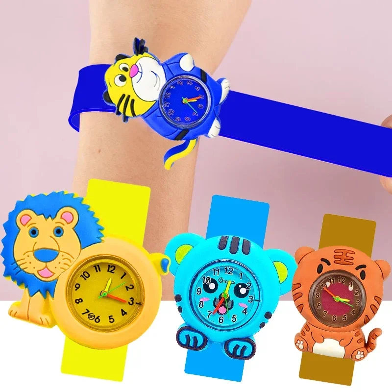 200 styles animaux requin licorne montre enfants jouets enfants montres à quartz Silicone gifle ceinture enfant horloge bébé montre cadeau de noël