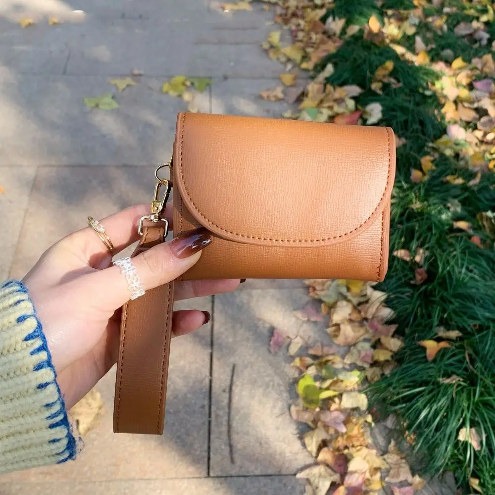 

Casual Korean Style Wide Strap Wallet Purse Short Clutch Card Bag Zipper Multi-function PU Leather Card Holder Men