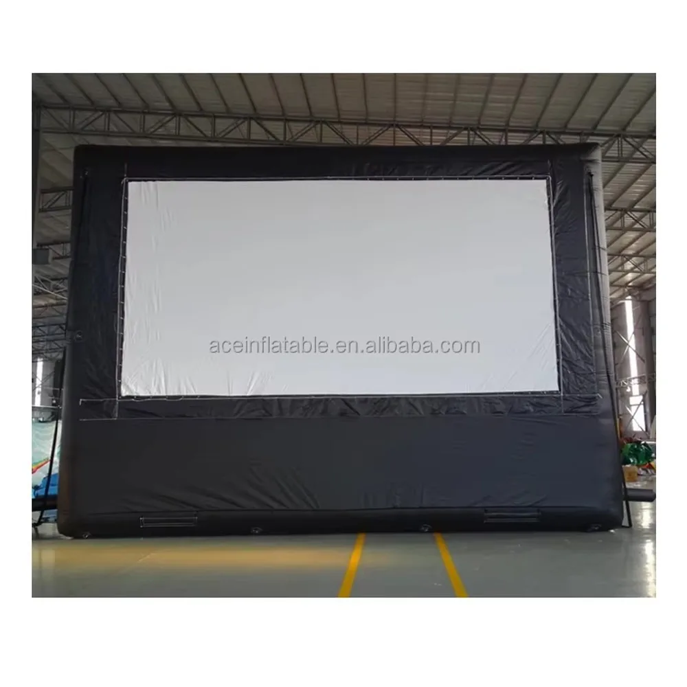 Inflatable Movie Screen Outdoor TV Projector Theater Cinema Commercial Large Black Blow Up Rear Projection Screen for