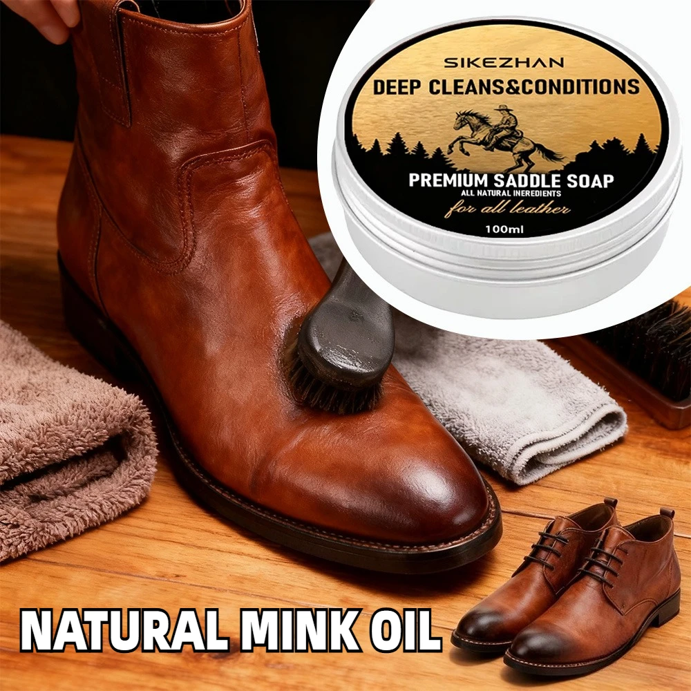 Leather Cleaner Shoe Soap, Protect & Restore Leathercraft - Leather Soap for Car Seat, Couch, Shoe, Purse, Boot, Bag, & Saddles