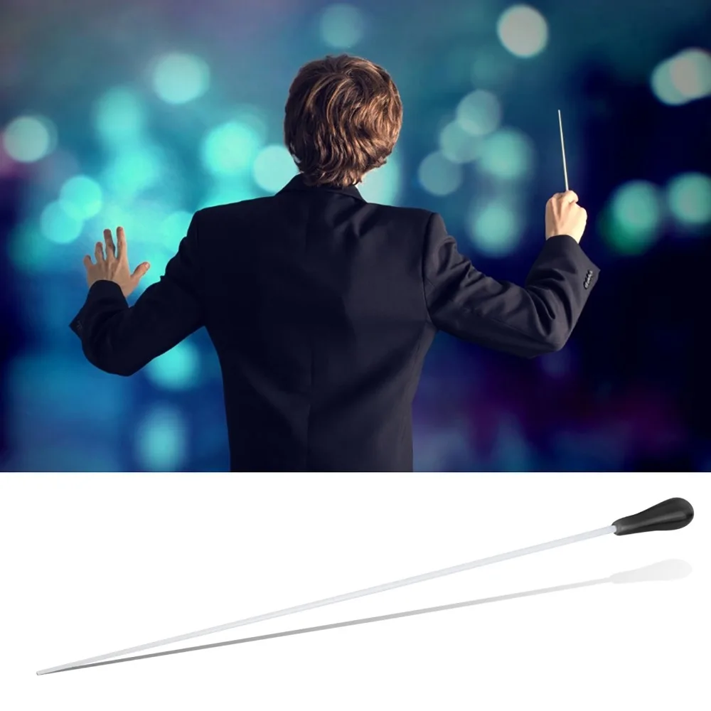 Black/Yellow ​Music Baton​ 39cm Length​ ​Balanced Grip ​Concert Conducting Stick​ Resin Handle ​Orchestra Conductor Baton​
