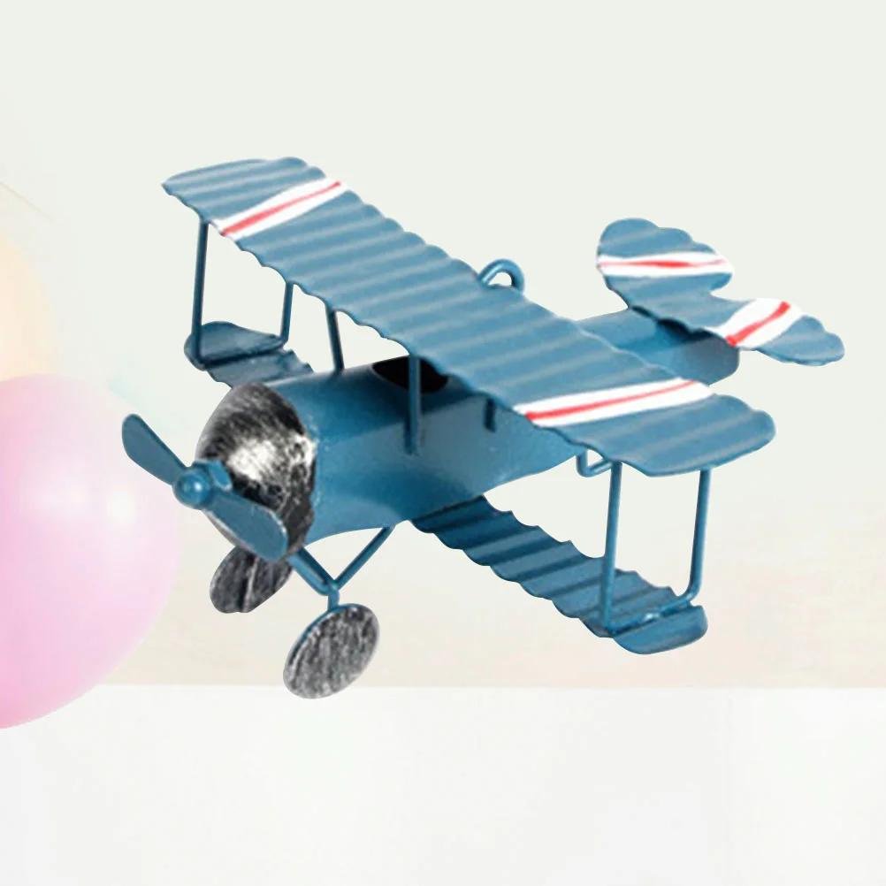 

Retro Airplane Decoration Wrought Iron Aircraft Desktop Tin Toy Pendant Toys Vintage Model