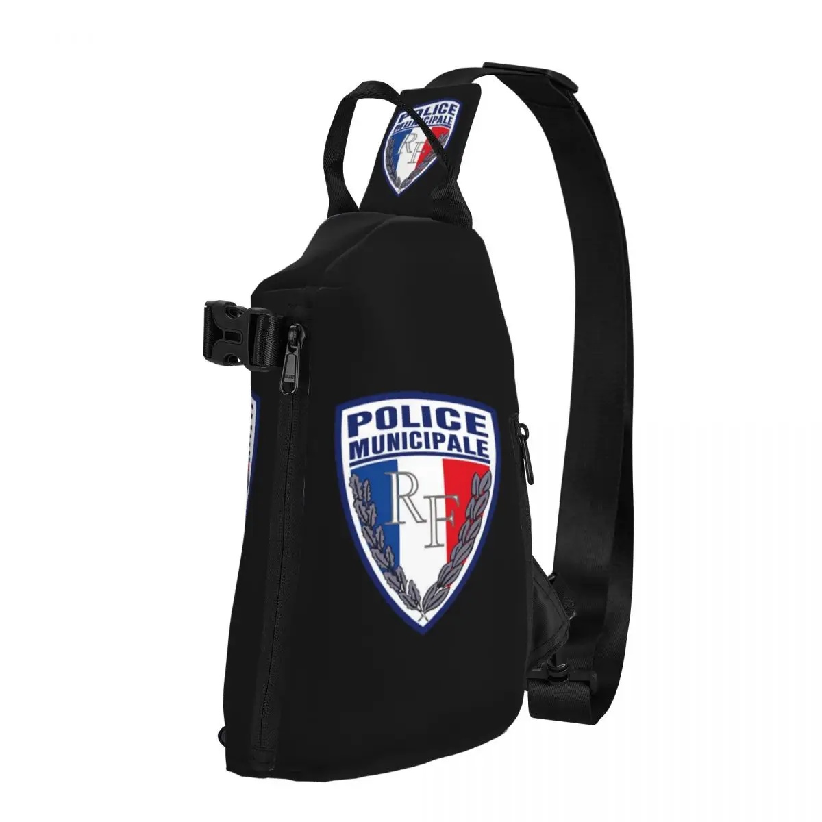 FRENCH MUNICIPAL POLICE INSIGNIA Chest Bag Men Sling Crossbody Backpack Chest Bag Traveling Hiking Daypack Shoulder Bag