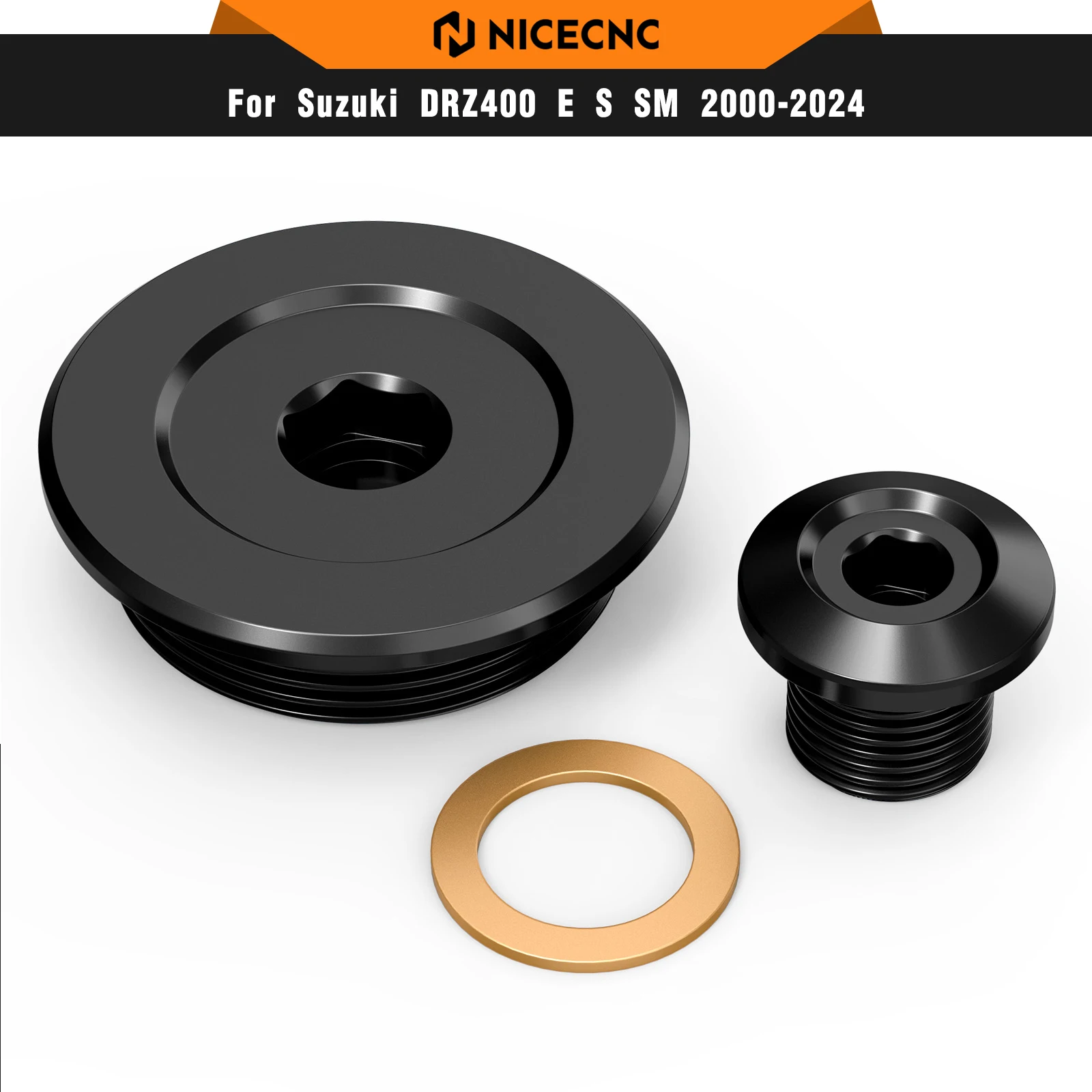 

NICECNC For Suzuki DRZ400E DRZ400S DRZ400SM DRZ 400 E DRZ 400 S DRZ400 SM 2000-2024 Motorcycle Engine Timing Cover Cap Plug