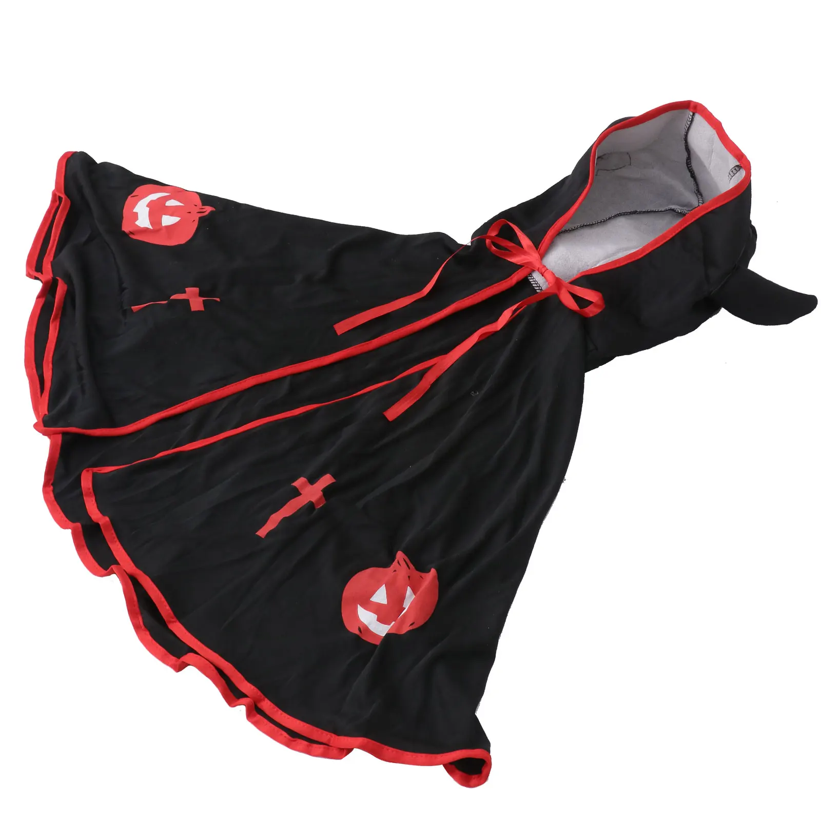

Demonic Cloak Halloween Attire Cape for Children Costume Horns Outfit Clothing Cosplay Accessory