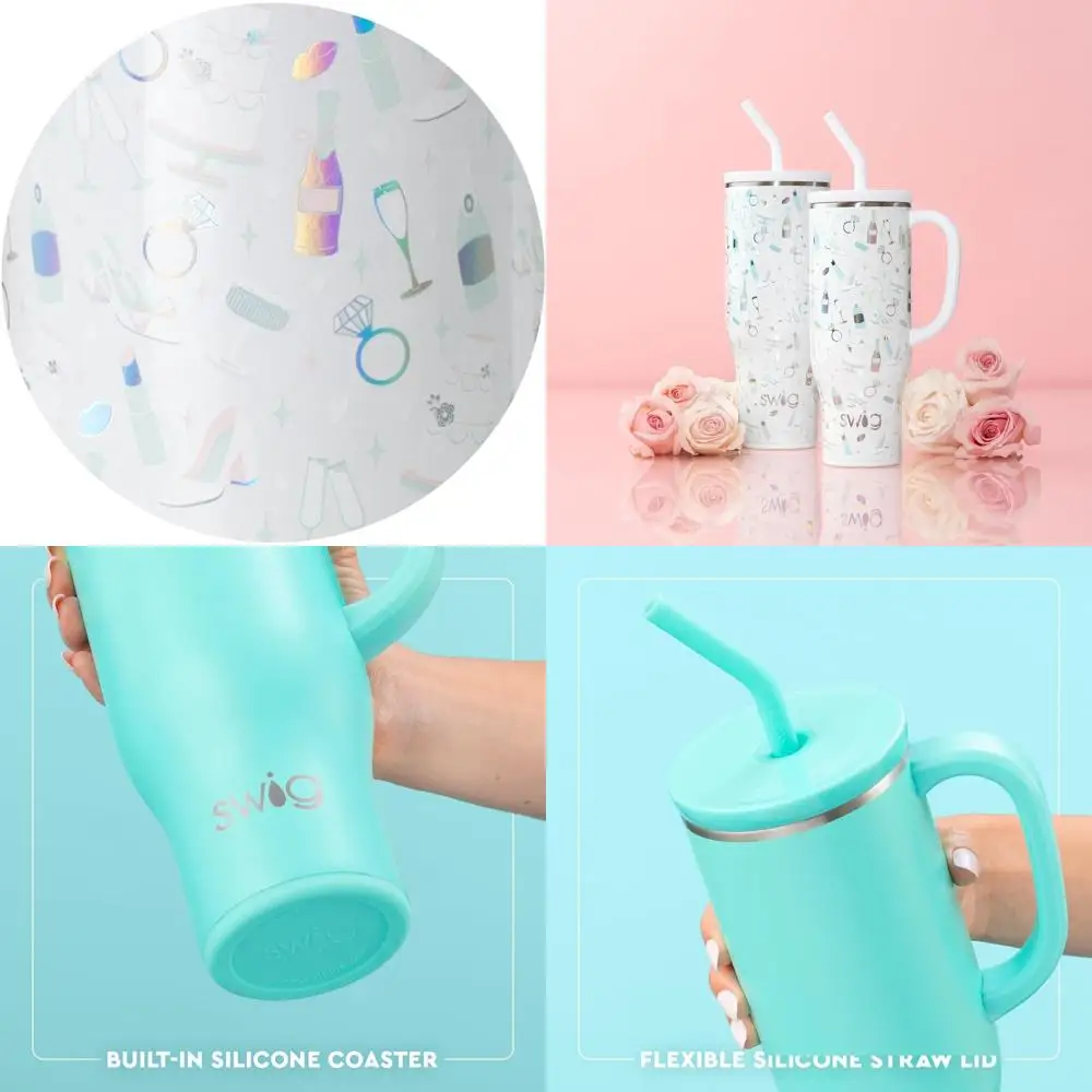 

Ounce-Sized Insulated Travel Mug with Handle, Dishwasher Safe, Bride-to-Be Stainless Steel Water Bottle