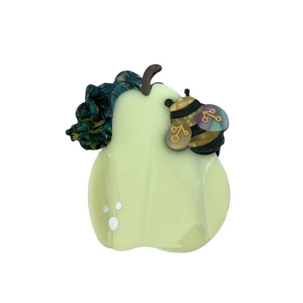 

Waterproof Bee Pear Shark Clip Acrylic Sweet Acetic Acid Hair Claw Korean Style Headwear Acetate Hairgrips Ponytail Holder