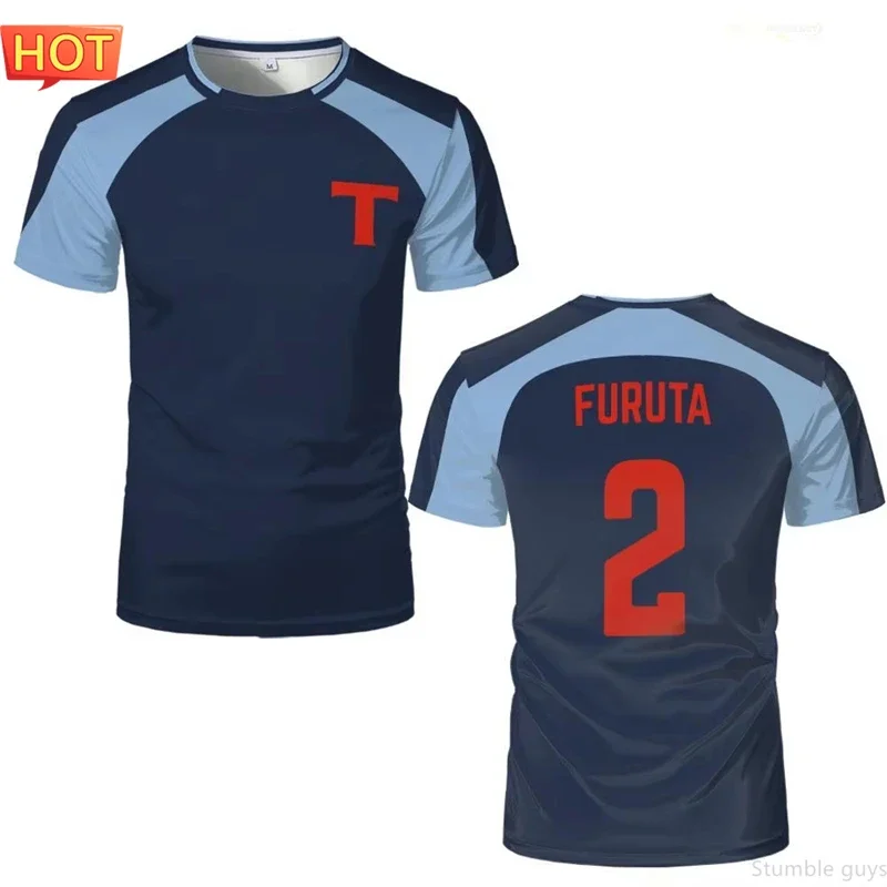 Captain Tsubasa Nankatsu Anime Fußball-Oberteil Herrenbekleidung Jungen T-Shirt Cosplay Fan-Version Rollenspiel-Tops