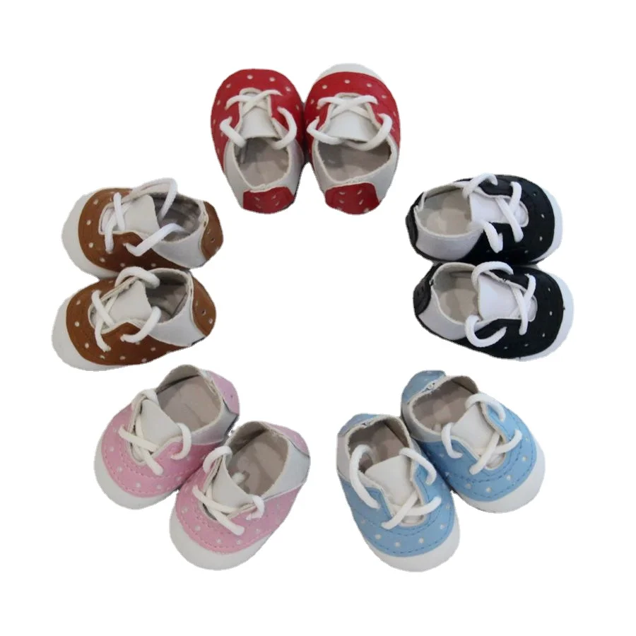 1 pair 5*2.8cm PU Leather Cute Doll Shoes Adorable Dot PU Leather Shoes For 1/6 Doll Clothing Accessories 5 Colors