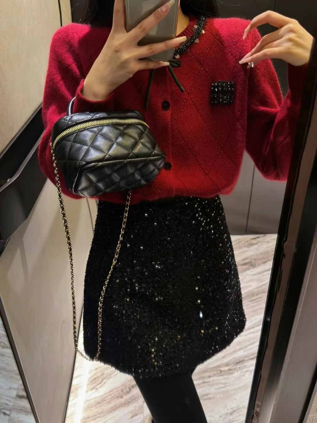 Sequins Mini Skirts Women Charming Fashion Leisure Simple All-match Spring Female Elegant Designer High Waist Youth A-line Chic