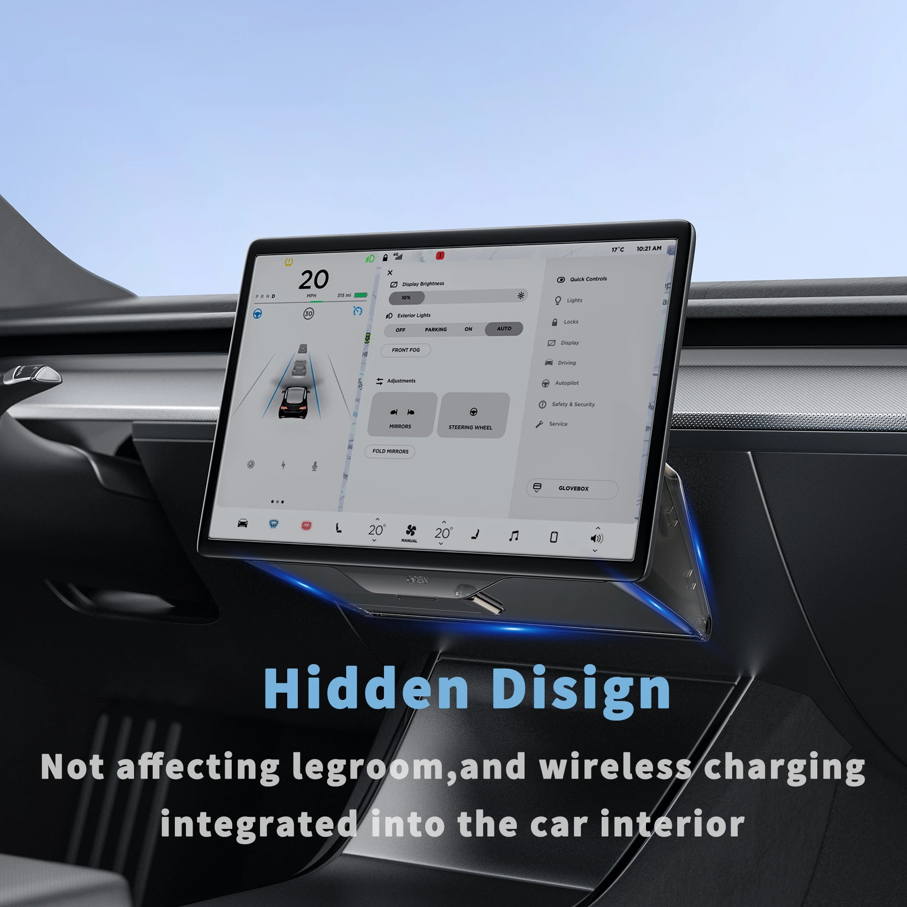 Center Console Organizer for Tesla Model Y  Model 3 2016-2024,Open and Close Under Screen Hideen Privacy Magnetic Storage