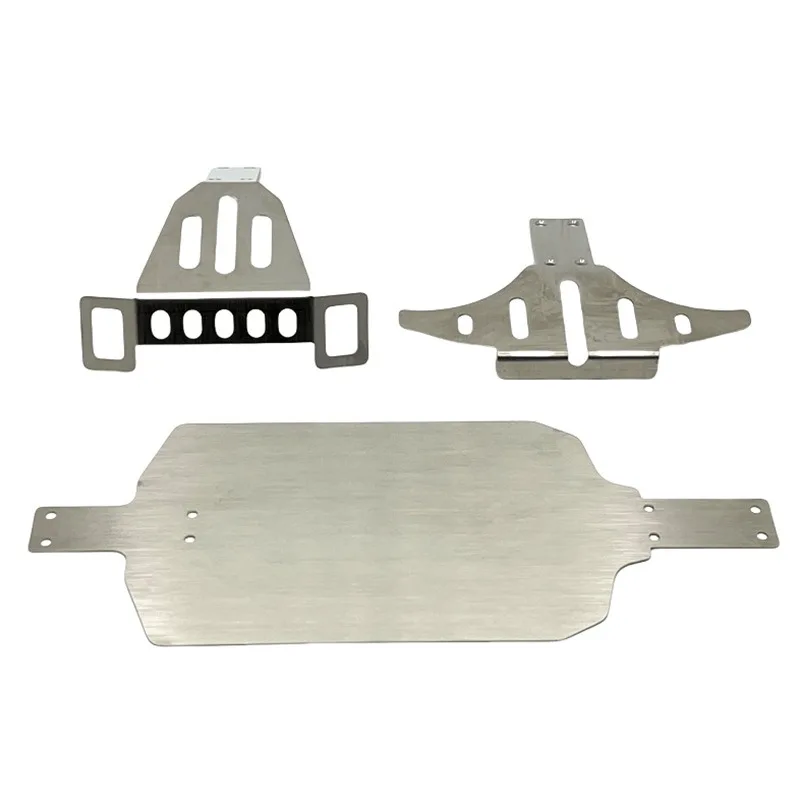 Aço inoxidável metal pára-choques chassi armadura proteção placa skid para hyper go mjx 1/14 14211 rc carro atualização op acessórios