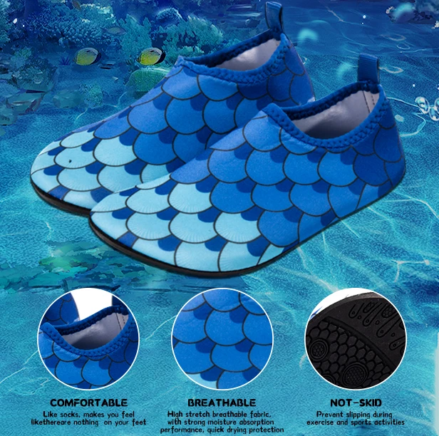 Kinder Wasser Strand Schuhe Mädchen Jungen Schwimmen Schuhe Schnell Trocknende Aqua Schuhe Weichen Boden Hausschuhe Schnorcheln Schwimmen Socken – Detail 6