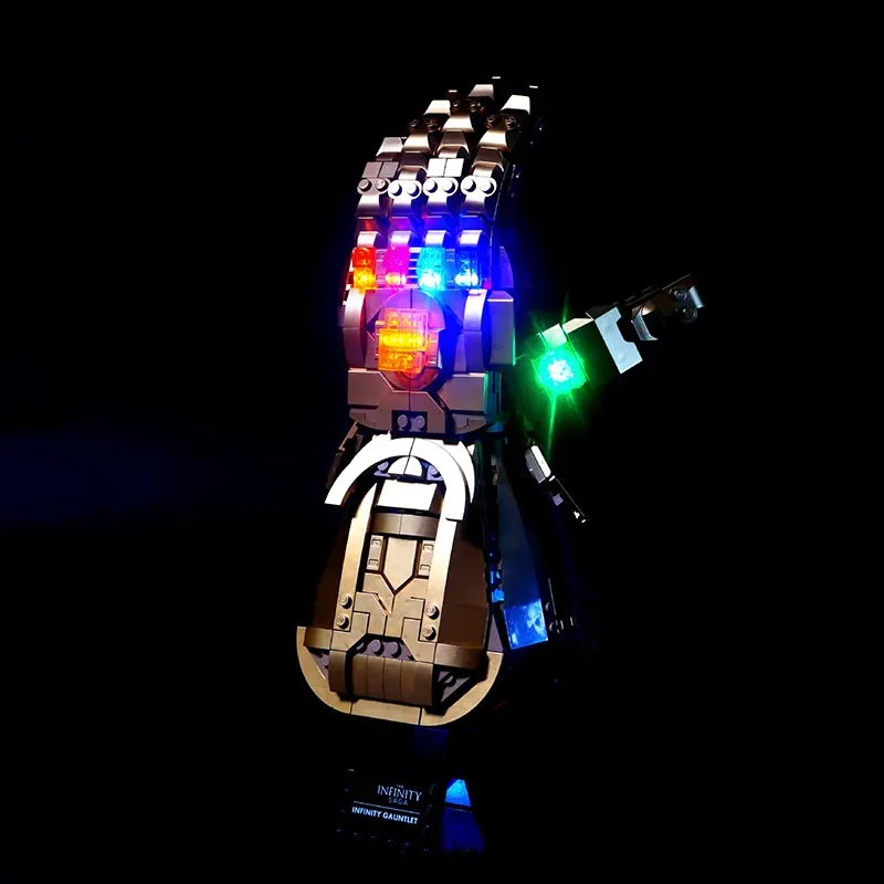레고 76191 인피니티 건틀릿 장식 램프 아이디어 DIY 선물용 LED 조명 키트 (빌딩 블록 브릭 키트 세트 모델 제외)