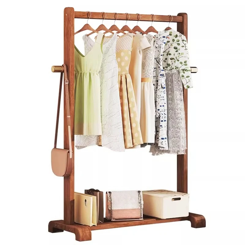 

Solid wood coat rack floor-to-ceiling bedroom room beech hanger indoor simple vertical household drying rack