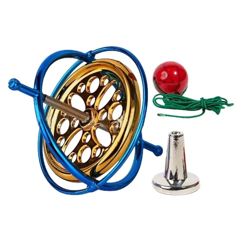 

Metal Turn Over Top Set Hallow Design Metal Turn Over Gyroscope Gold Desktop Gyro Toy Decorative Attractive Science Gear