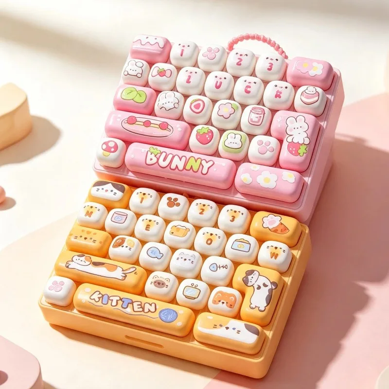 Fidget Toy 26 Keys Mechanical Keyboard Clicker Cute Cartoon Stress Relief Toy Sensory Desk Toy Kawaii Gift