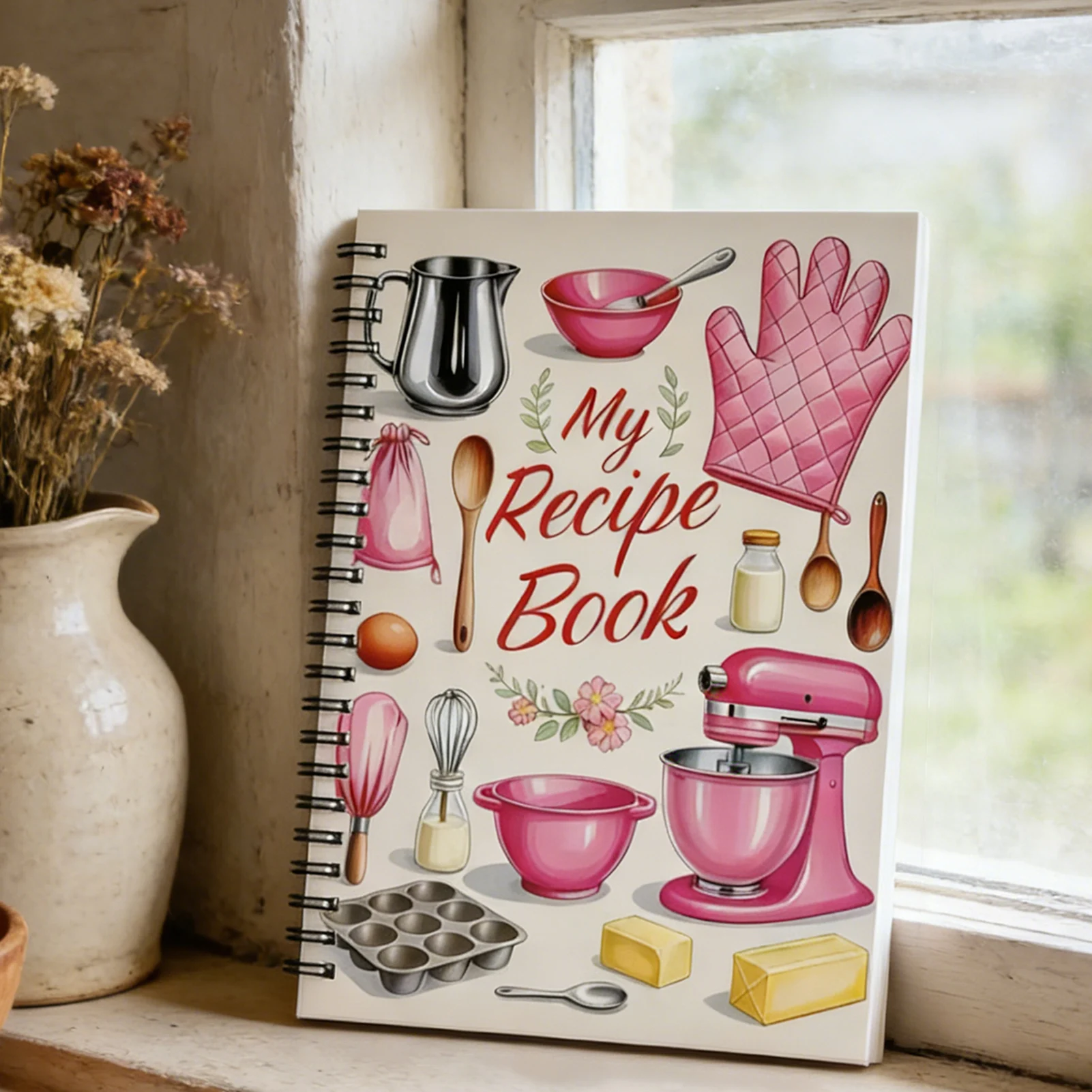 Cartoon Spiral Recipe Notebook Fun Cooking Journal with Durable Binding High Quality Paper for Kitchen Use Gift Idea