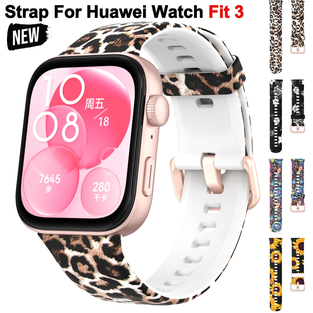 Silikon Druck Armband Für Huawei Uhr Fit 3, Ersatz Band SmartWatch Armband Armband correa Zubehör