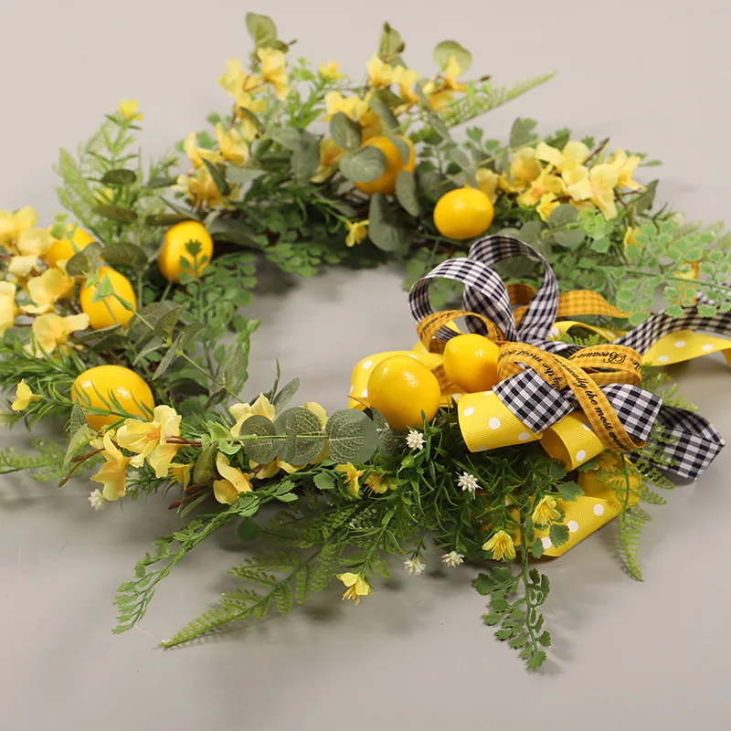 YeeNanee Spring Artificial Sunflower Wreath for Front Door Green Eucalyptus Wreaths with Welcome Sign Wall Window Outdoor Decor