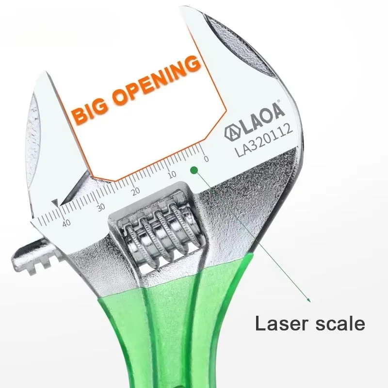 LAOA Adjustable Wrench Large Opening Lightweight Spanner Multifunctional 6-12 Inch for Pipe Plumbing Bathroom Repair Hand Tools