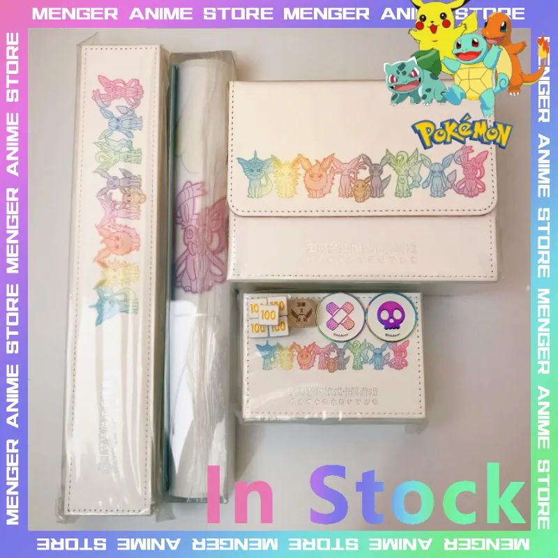 

Original Pokemon PTCG Eeveelution Advanced Gift Box Card Playing Accessory Cortical Storage Box Playmat Card Binder Game Markers