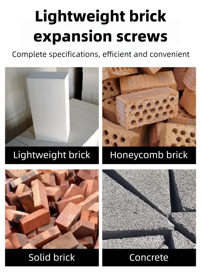 50/100 Sets Metall Expansion Rohr Selbstschneidende Schrauben Sets Bohren Stecker Schraube für Beton Wand Anker Befestigungselemente Bolzen kits – Detail 3