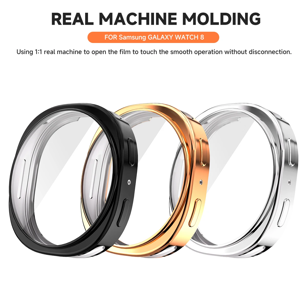 Case for Samsung Galaxy Watch 8 9 40mm 44mm Full Coverage Bumper Soft TPU Protective Case Cover for Galaxy Watch 8 9 Accessories