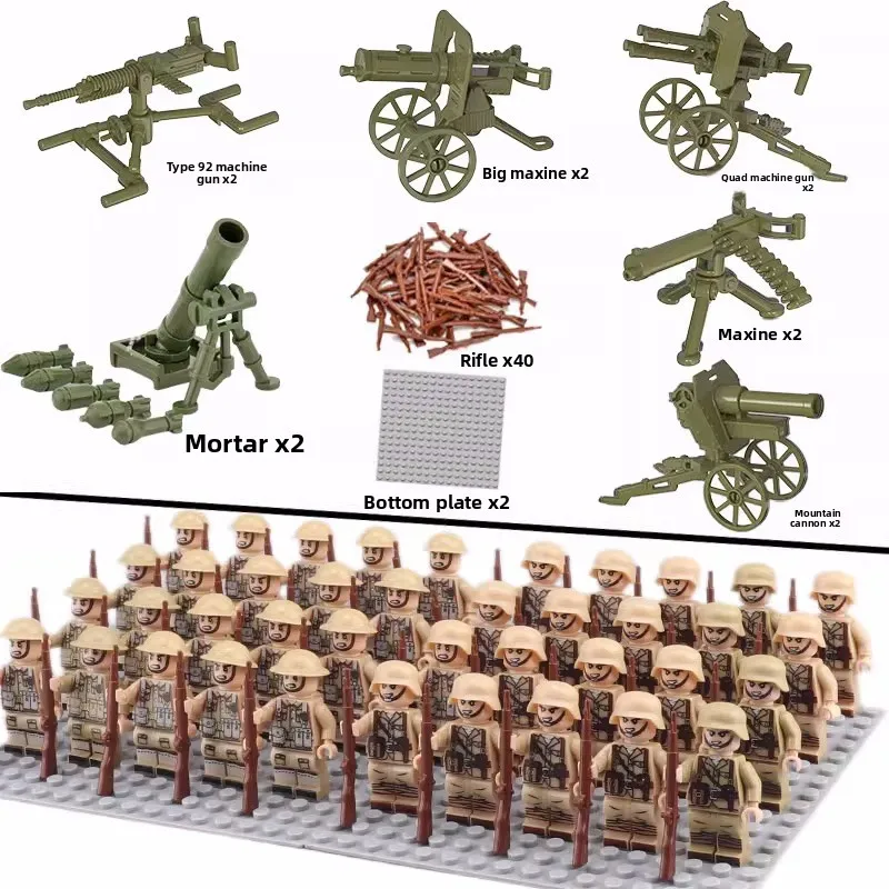 Zweiter Weltkrieg Militär-Bausteine, Puppen, Figuren, Menschenähnliche Puppen, Spielzeug, Schwere Waffen, Geburtstagsgeschenke, Zeichentrickfiguren. – Detail 10