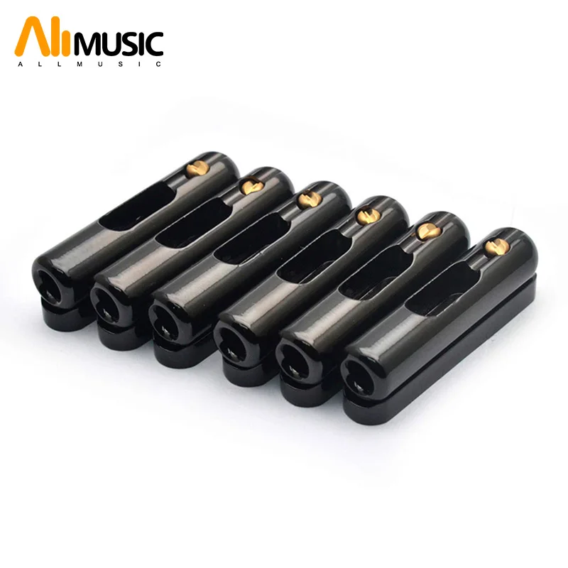 

6Pcs Individual Guitar Brass Tube Style Bridge 8.5x41.5mm String Bridge Bottom Trough String Split Type Guitar Bridge