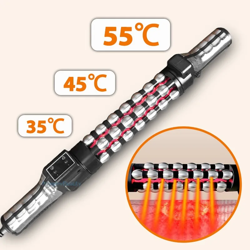 Electric Far-Infrared Heating Meridian Roller Massager for Home Wellness and Physiotherapy