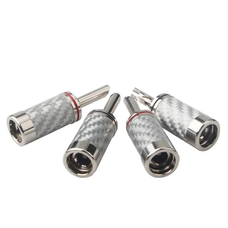 4MM BFA Bananenstecker Kohlefaser-Lautsprecherkabel Bananenanschluss BFA-Steckverbinder Audio-Lautsprecher Bananenstecker-Buchse – Detail 7