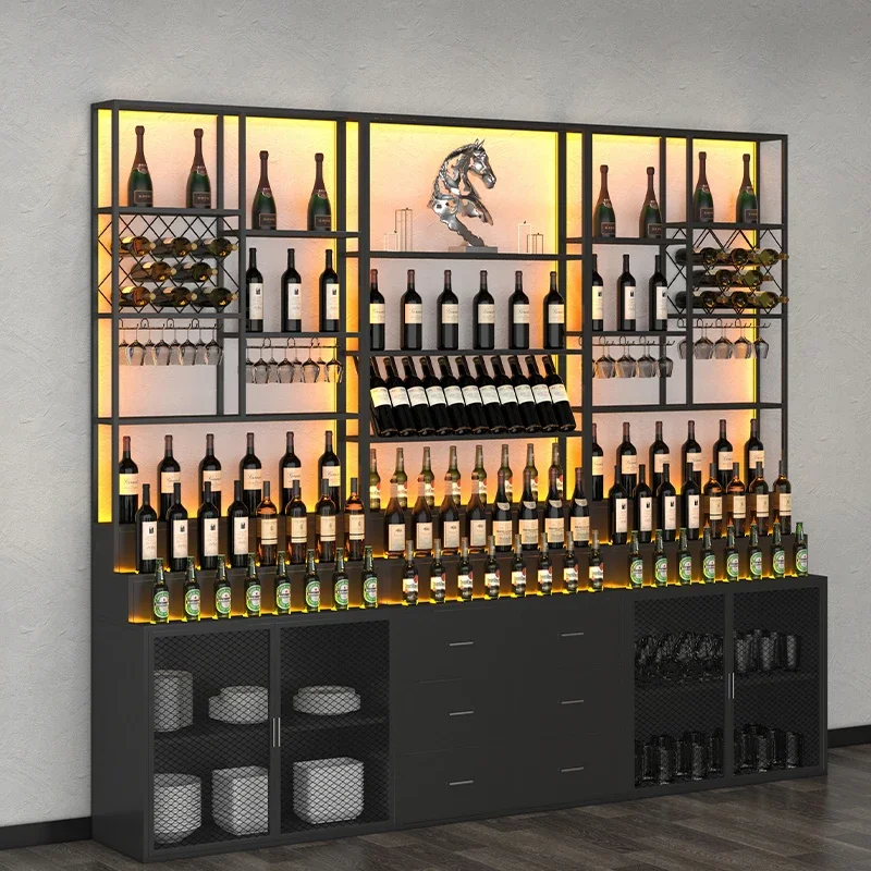 Liquor Display Cabinet Whiskey Showcase Kitchen Cabinets Bar Accessories Shelves Showcases Wine Cellar Outdoor Rack Furniture