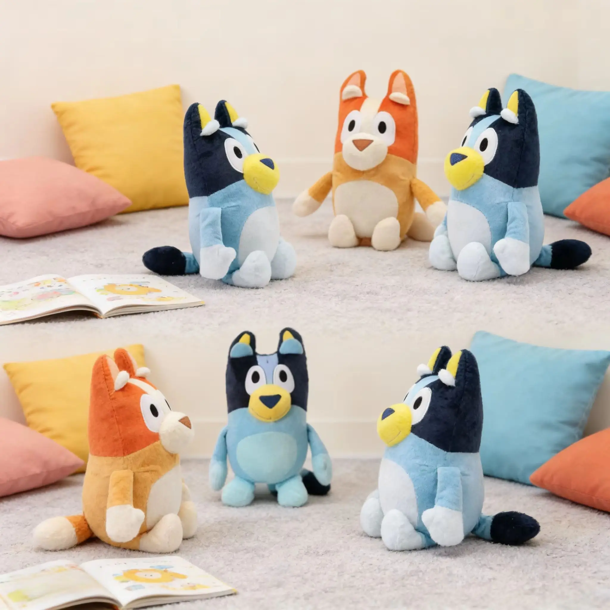 Голубая плюшевая игрушка-бюнговая мягкая собака животное аниме Lucky Chilli мультяшная кукла для детей Рождественский подарок