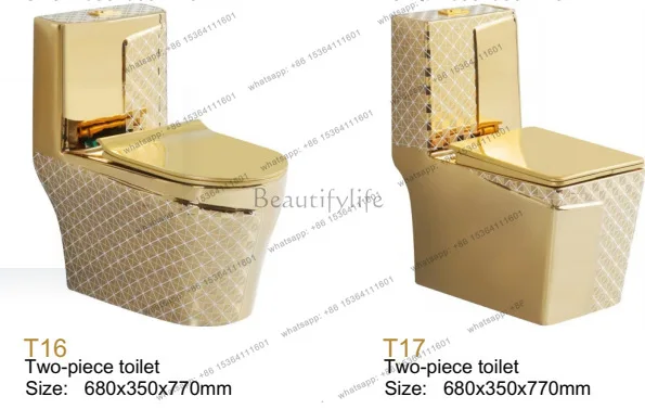 Thai electroplated one-piece toilet gold toilet siphon toilet multi-color optional
