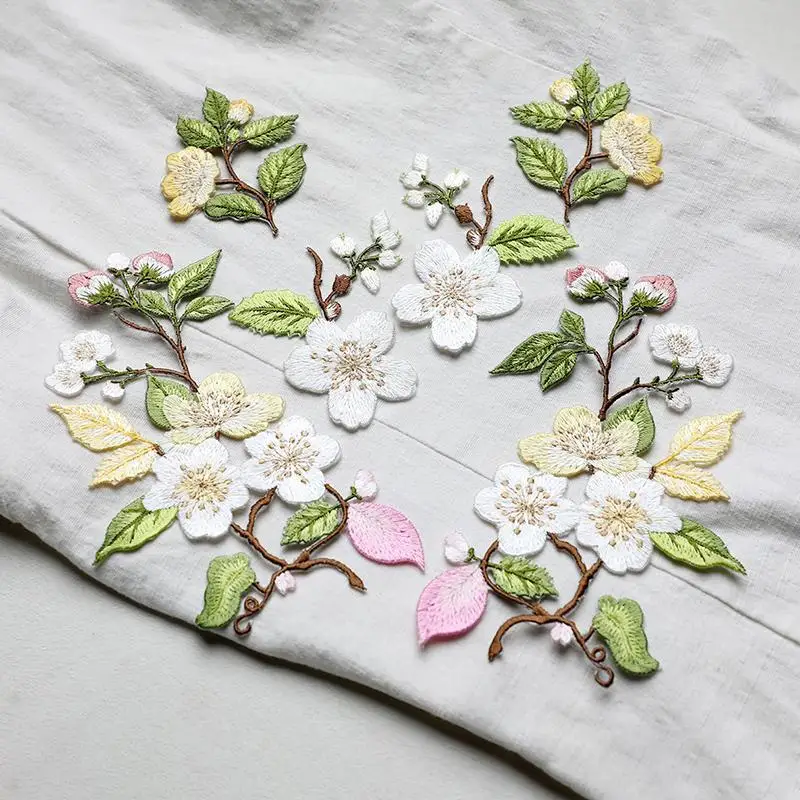 Eleganter Blumen-Stickerei-Aufnäher, 1 Stück, zum Aufbügeln oder Annähen, für Kleidung, Taschen, kreative Dekoration – Detail 13