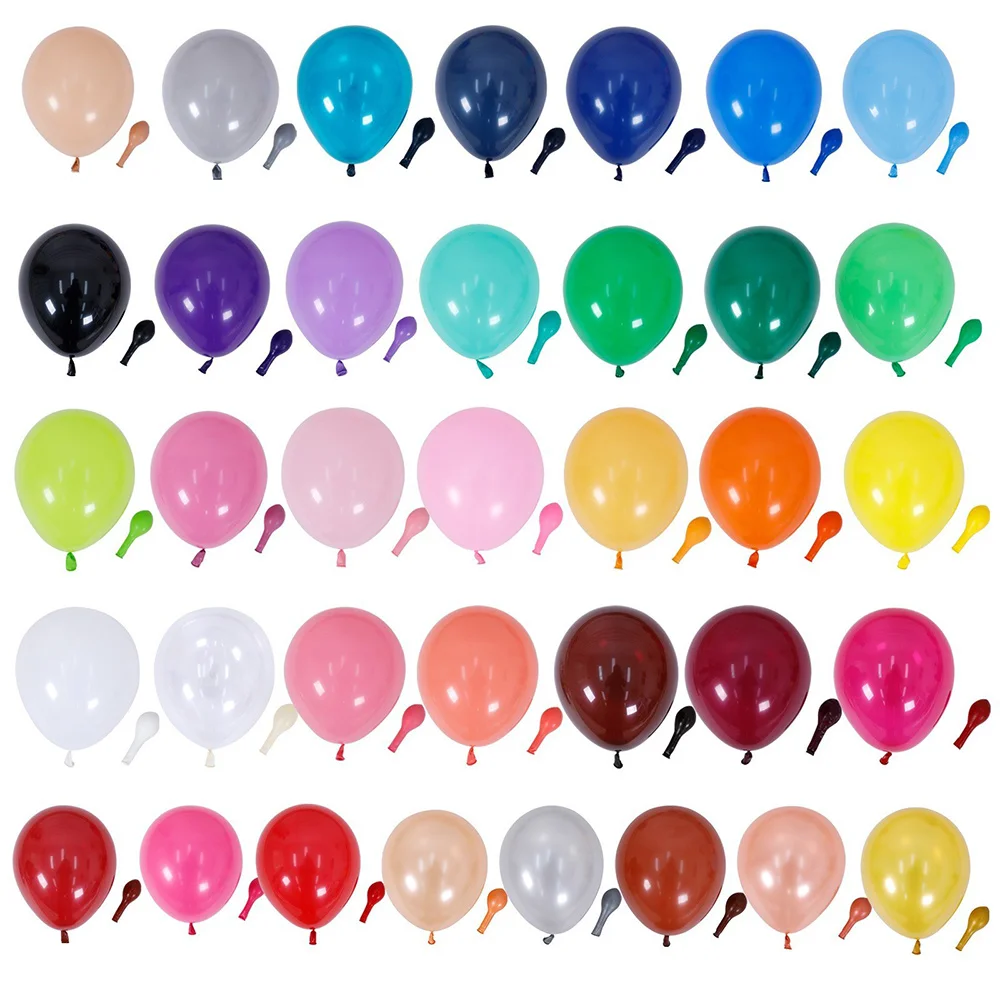 

Bulk Latex Balloons 5 10 12 Inch 100-200pcs/Set Sell Light Dark Green Purple Red Black White Orange Blue Pink Ballons Decoration