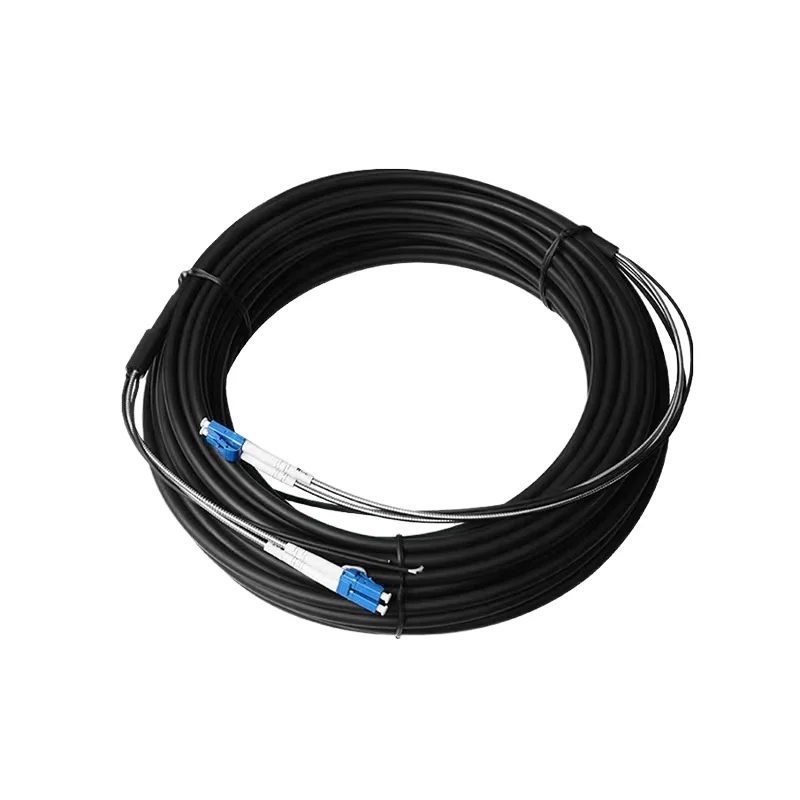 1-Core LC Tensile Wear-Resistant Flame Retardant Outdoor Armored Fiber Optic Jumper Cable ABCCABLS