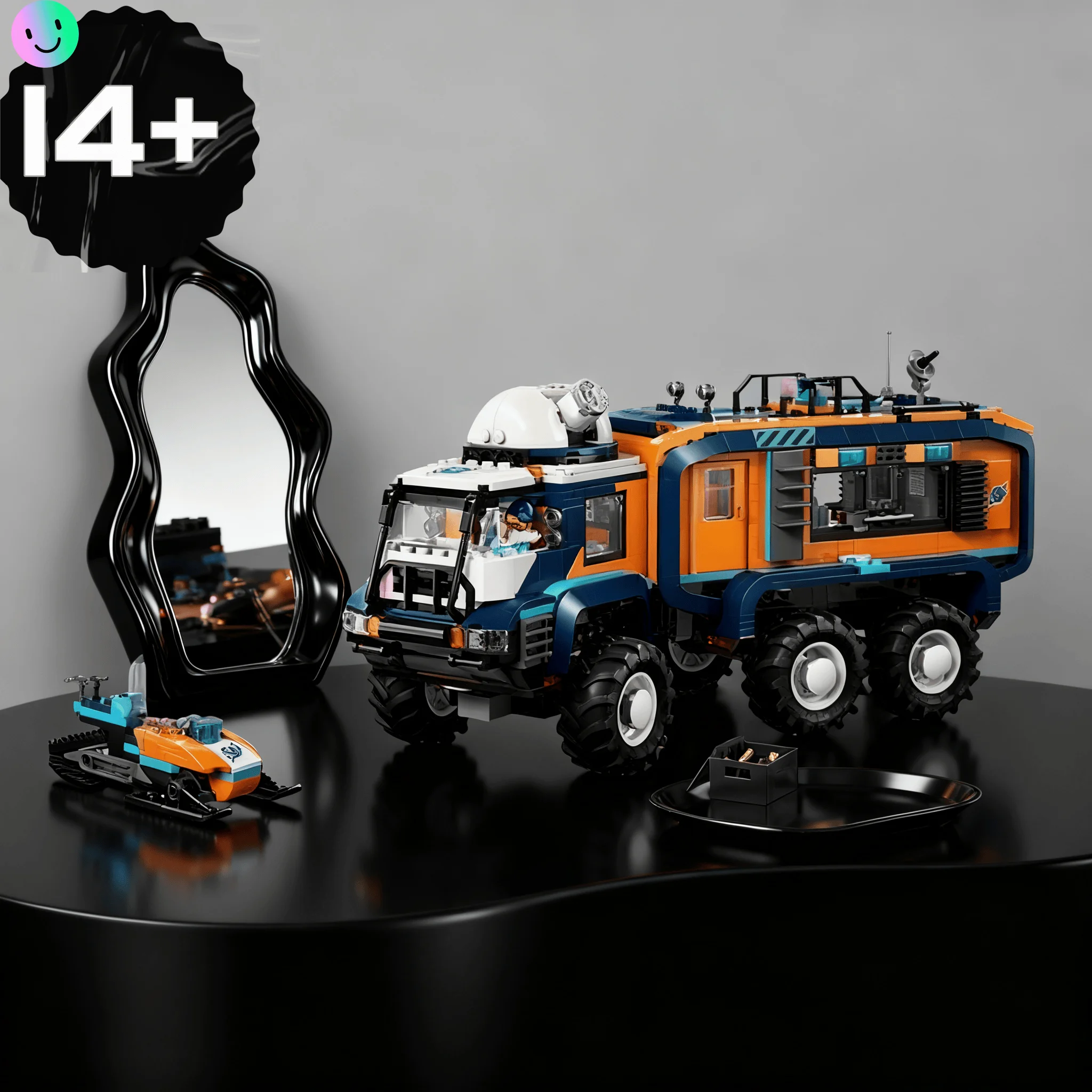 

2026 new home decoration ideas MOC1064 particles Arctic Explorer science laboratory truck building blocks set adult creative bir