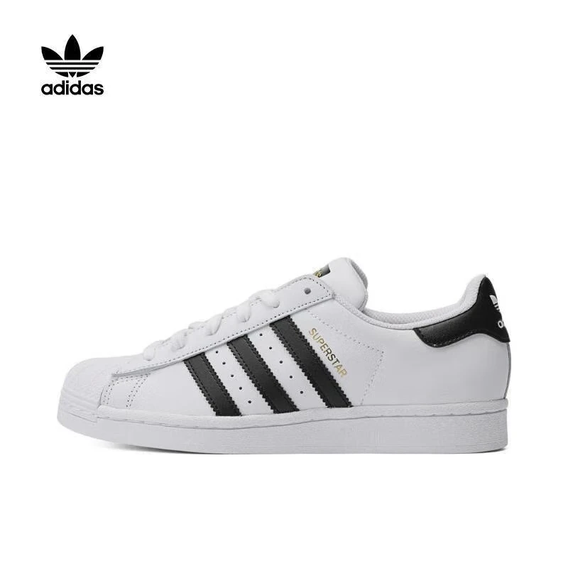 

Кроссовки adidas originals SUPERSTAR для мужчин и женщин, мягкая кожа, скейтборд, плоская подошва, повседневные спортивные